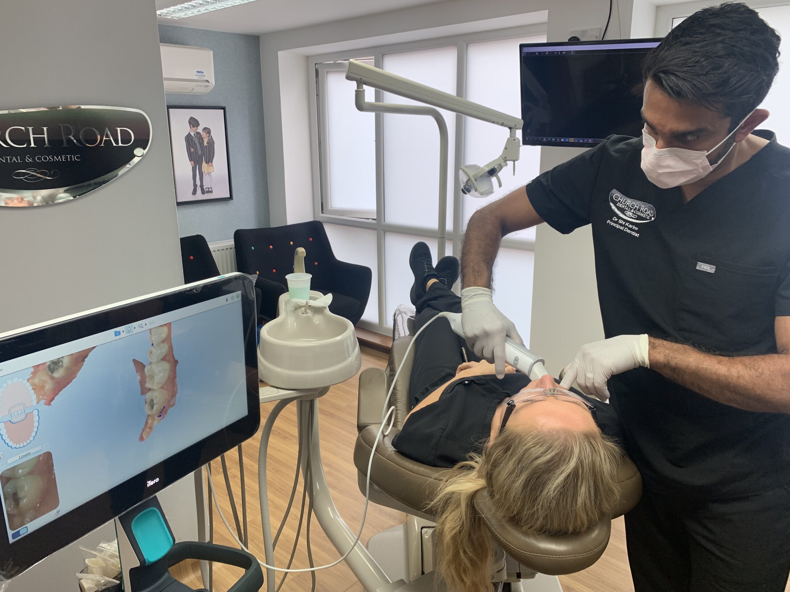 to show the iTero invisalign scanner being used